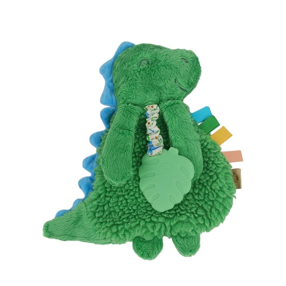 Itzy Ritzy Baby Green Dinosaur Lovey Security Blanket Sensory Plush Teether Toy